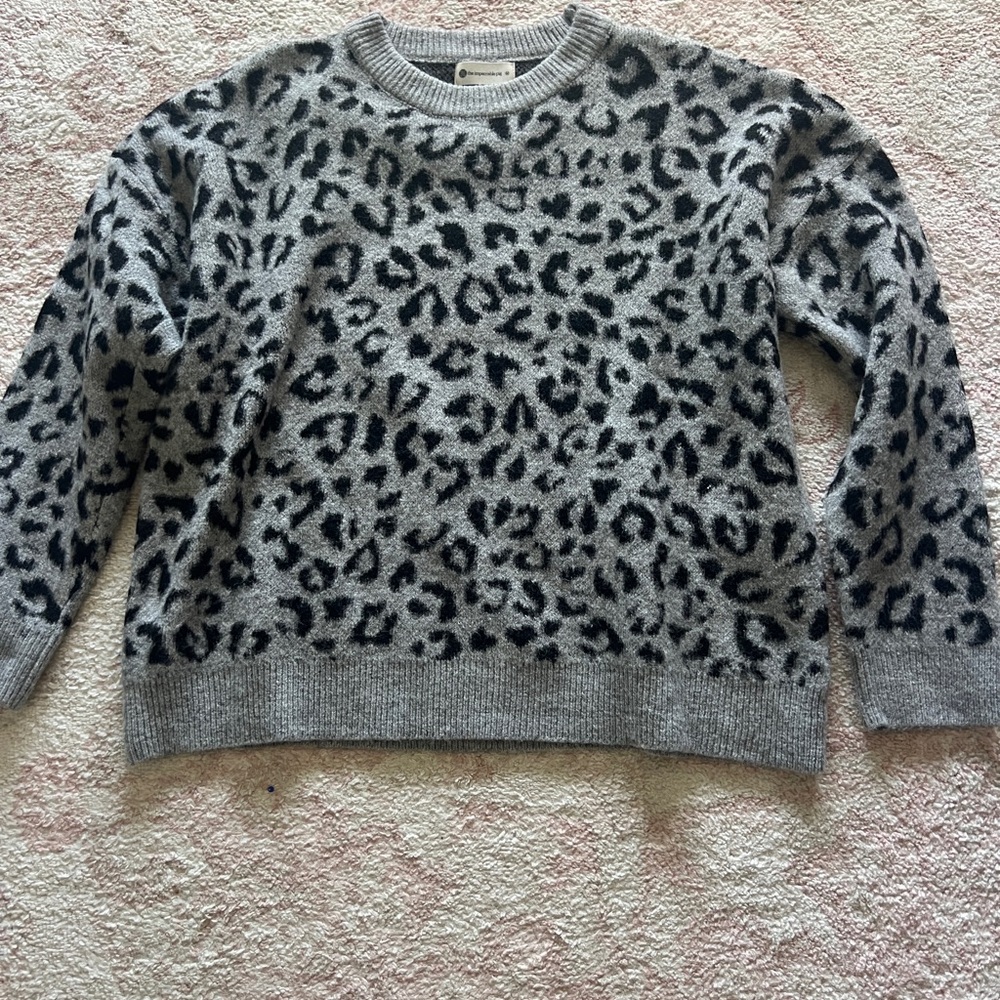 The Impeccable Pig Gray and Black Crewneck Sweater